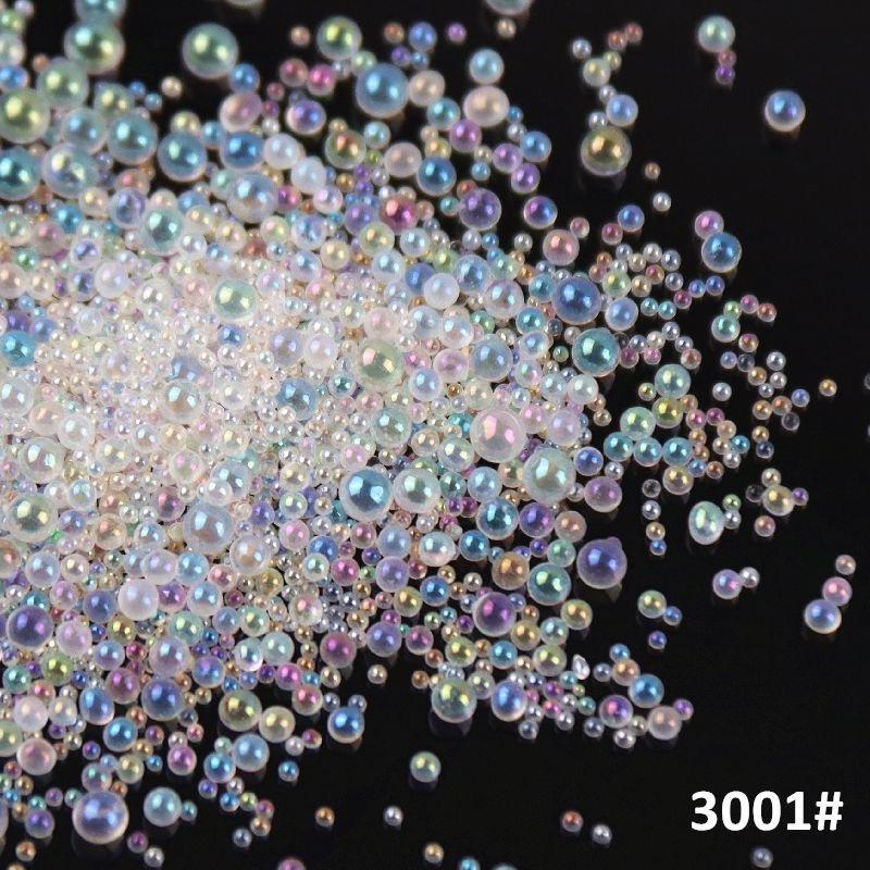 1 pot de 10 ml de perles de caviar 3D, strass, mini perles de verre, décoration d'ongles pour bricolage, soins des ongles, boule de cristal mixte sans trou