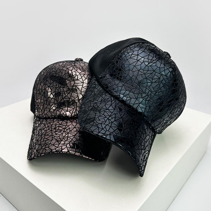 New Unisex Irregular Pattern Sequin Versatile Fashion Retro Baseball Hats Travel Breathable Personal Sunshade Outdoor Mesh Caps