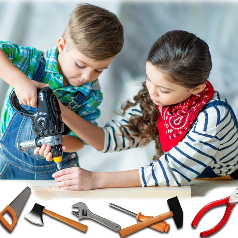 Outils de Réparation de Simulation pour Enfants Jouets en Plastique pour Garçon Outils de Maintenance Tournevis Marteau Pince Jeux de Jeu de Rôle pour Enfants TMZ