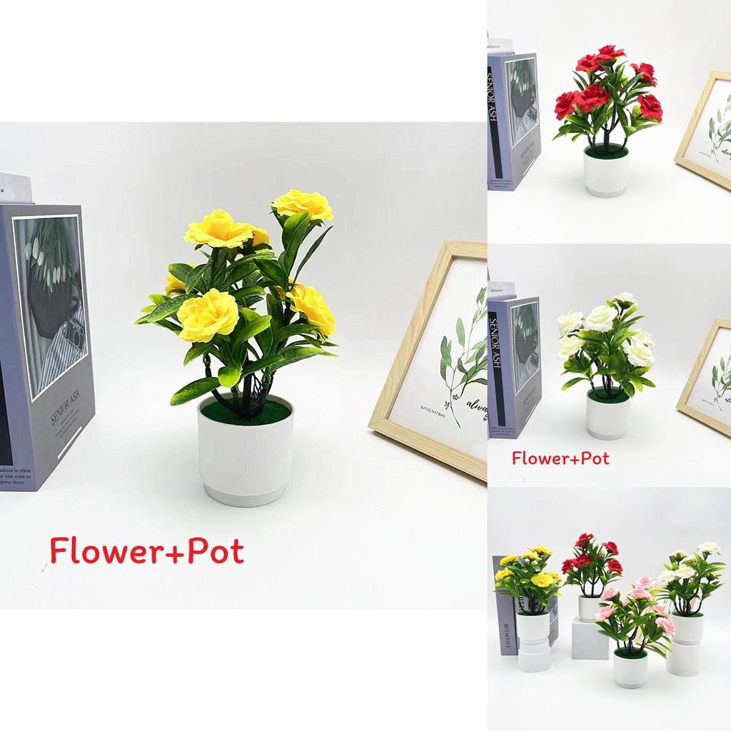 Romantic Rose Bonsai Artificial Plant For Valentines Day Gift And Indoor Decoration With Durable Material