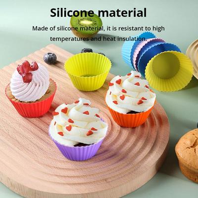 12 ADET Dairesel Yeniden Kullanılabilir Küçük Kek Kalıpları Silikon Muffin Puding Kalıpları Yüksek Sıcaklığa Dayanıklı Jöle Pişirme Hamur İşi Kalıpları