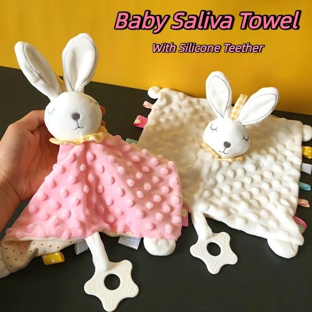 Silicone Teether Newborn Saliva Towel Comforter Soothing Doll Towel  Gift