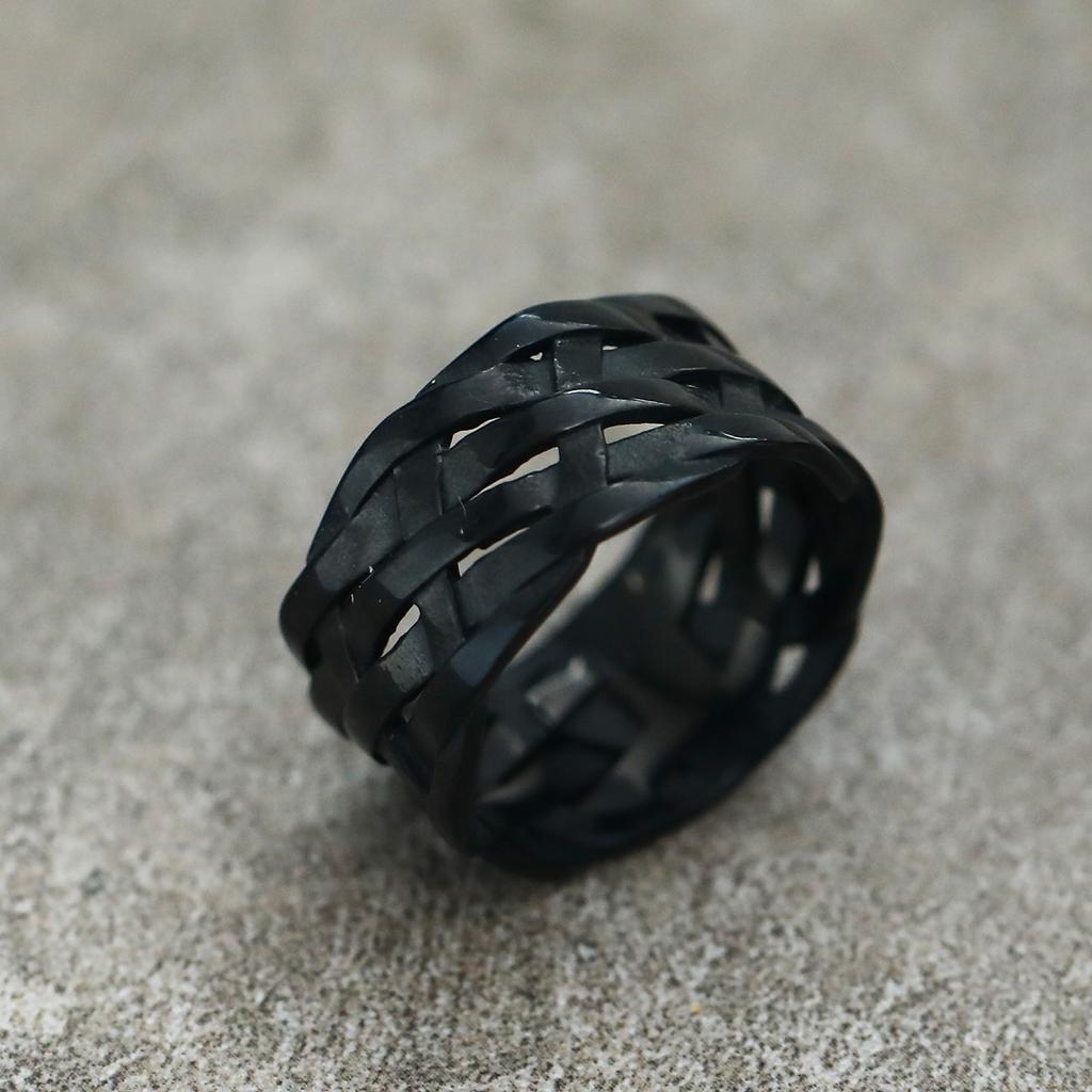 Vintage Weave Viking Symbole Edelstahl Mann Frau Ringe Einfach für Mädchen Freund Schmuck Gothic Paar Fingerringe