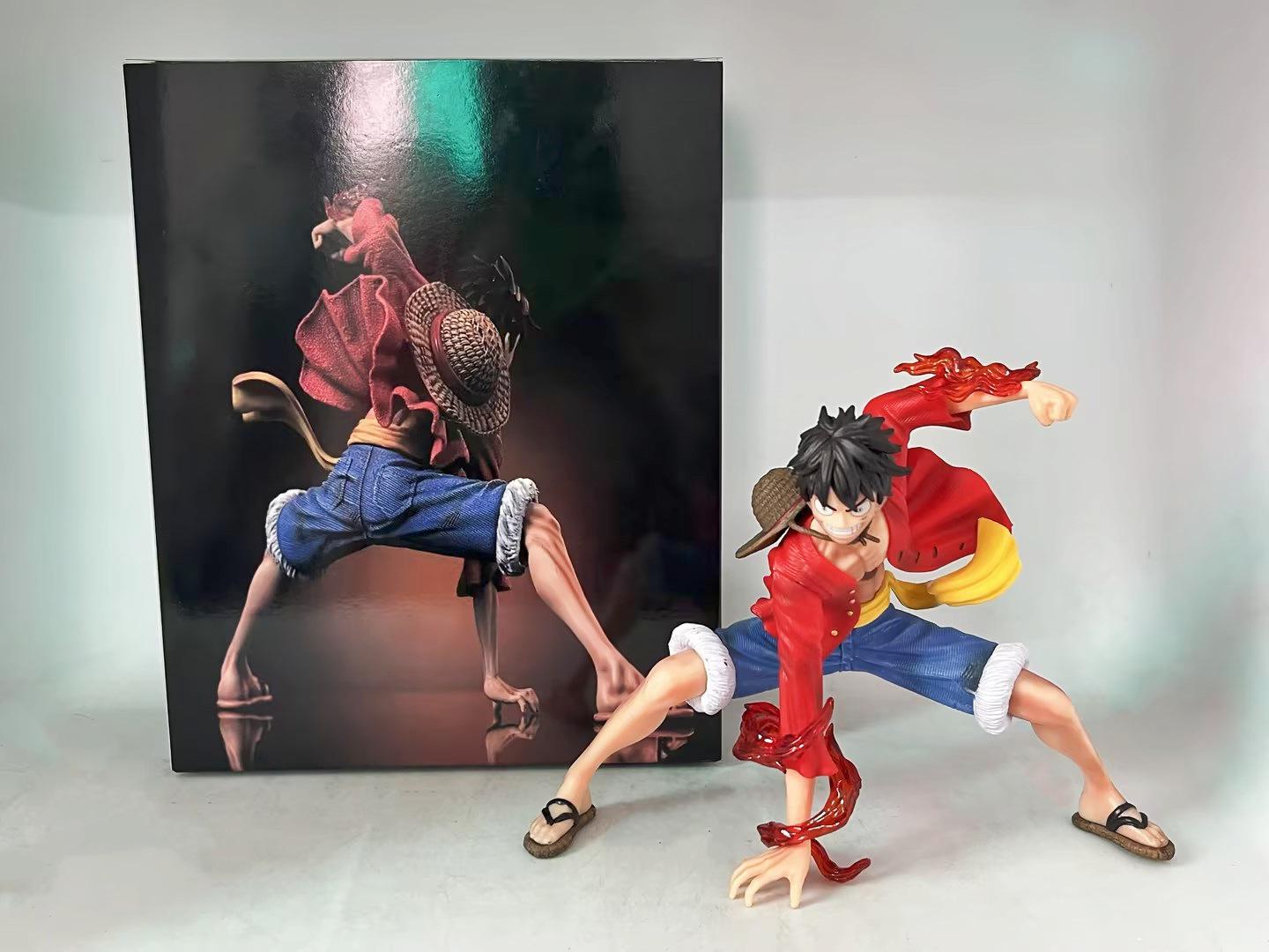 ONE PIECE GK Straw Hat Group, Luffy KSWLF combat style, second gear pose, squatting pose, boxed figure