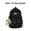 Large Capacity Bear Print Backpack for Students - Perfect for Middle, High School, and University Girls.