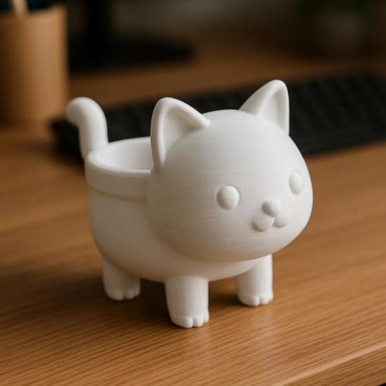 

Кошка Цветочный Горшок Настольный Декор Суккуленты Кашпо 3D Печатный Котенок Растение Горшок для Суккулентов Кактусов Декор для Дома Офиса Стола D