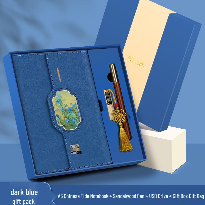 Custom Retro Laptop Gift Set with Notebook and Logo