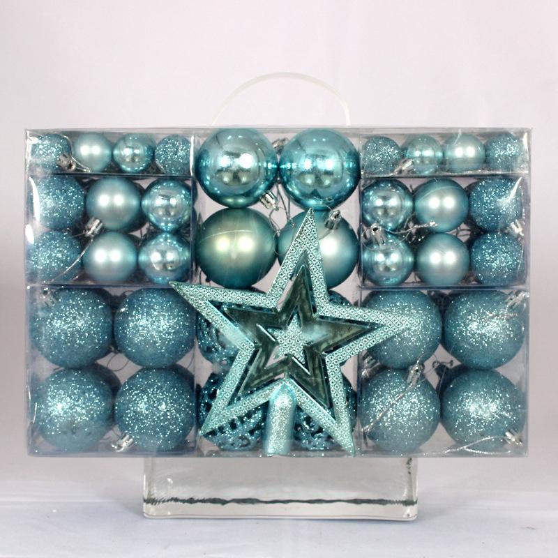 101-Piece Christmas Star Ornament Set: Electroplated Plastic Balls