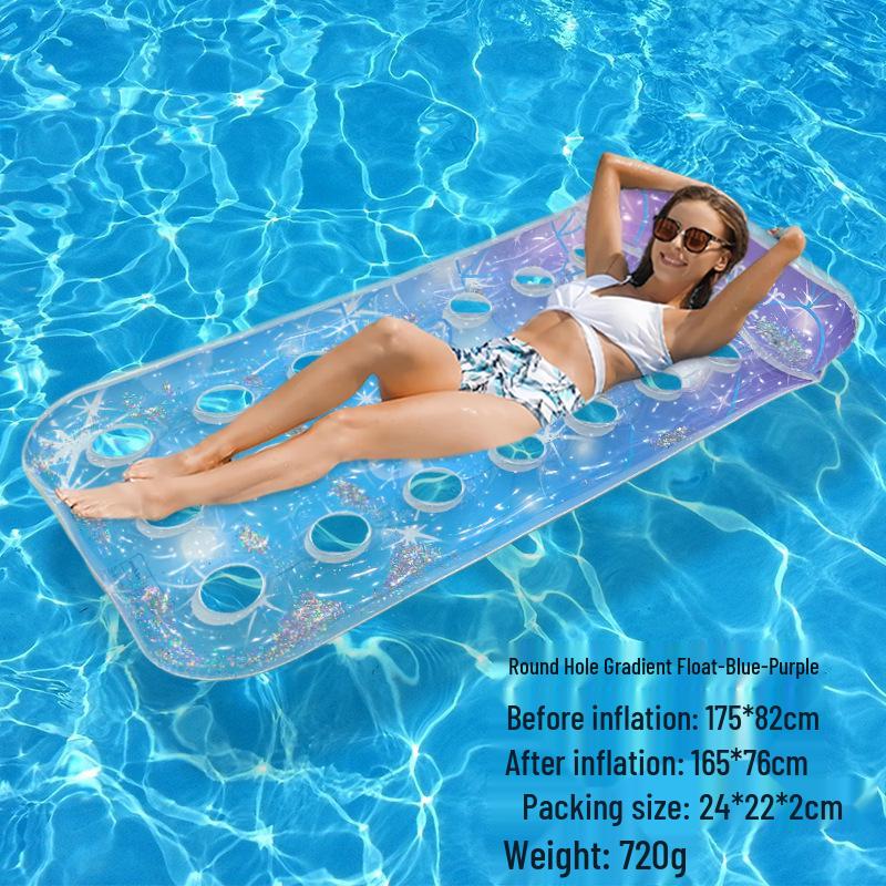 Foldable Striped Inflatable Pool Float Hammock Recliner