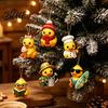 Family Ritual Holiday Gift Duck Advent Calendar 24-Day Christmas Countdown Box with Cute Acrylic December Daily Surprise Toy Tree Hanging Decor for