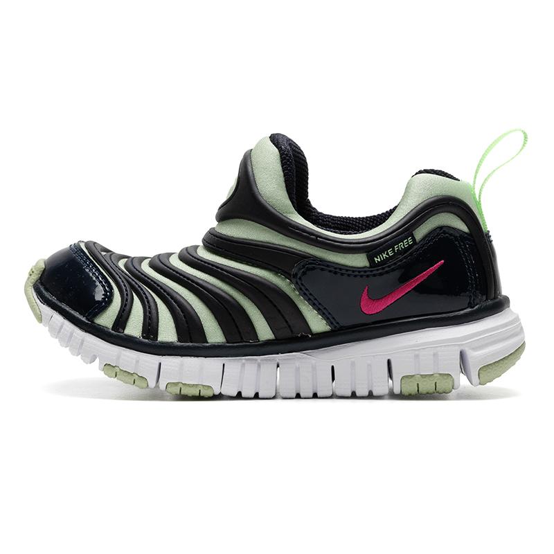 Nike Dynamo Free Comfortable Versatile Shock Absorption Support Low Top Kids Casual Shoes Kids Casual Shoes Black Green 343738-440