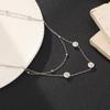 Adjustable Stainless Steel Double-Layer Diamond Bead Necklace