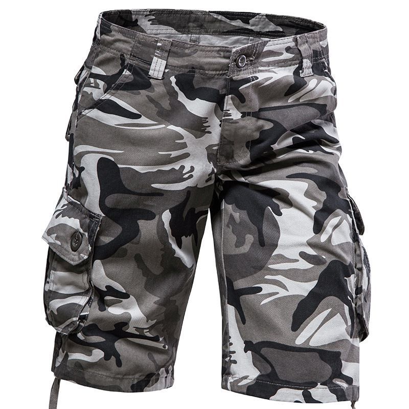Mens Camo Shorts Men Camouflage Overalls Loose Casual Outdoor Sports Half Pants Side Pocket Cotton Comfortable Shorts