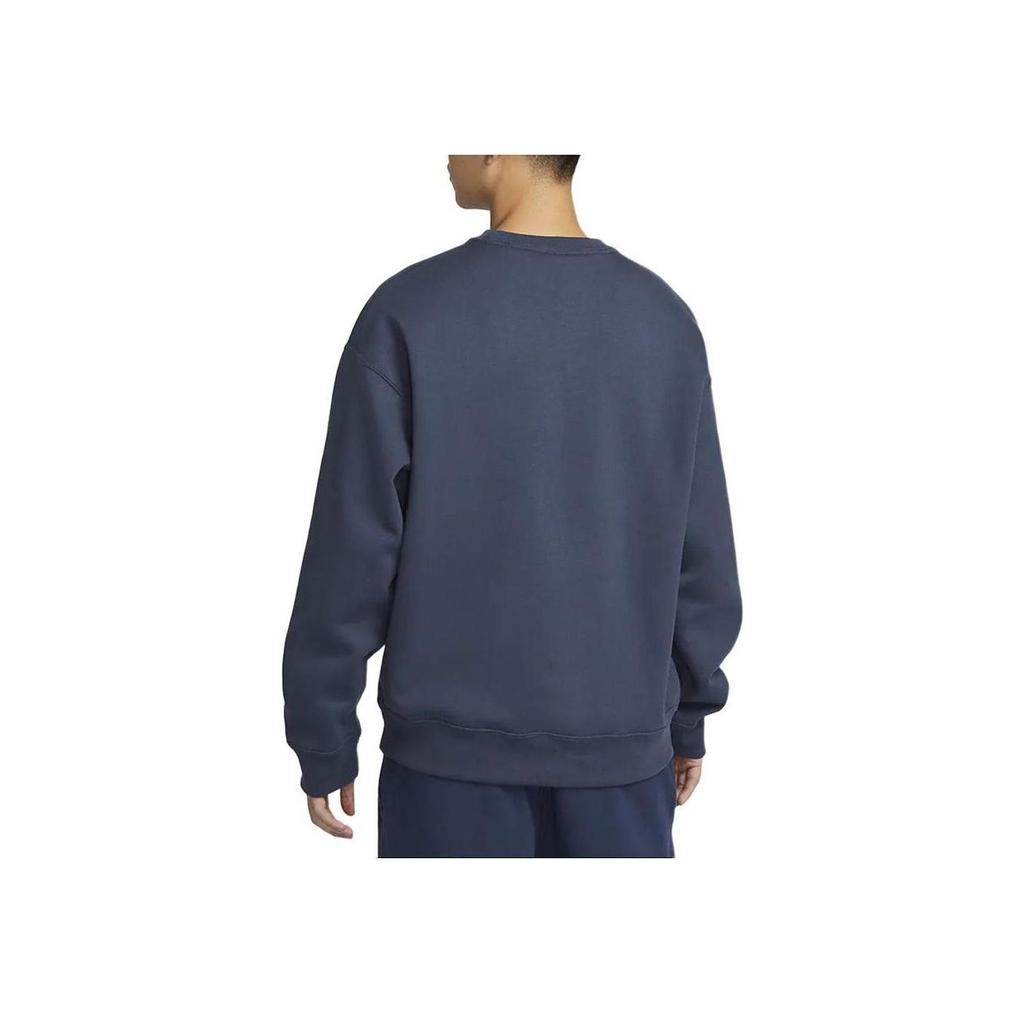 Nike Solo Swoosh Solid Color Round Neck Casual Fleece Sweatshirt Men Sweatshirt Lightning-Blue DX1362-437