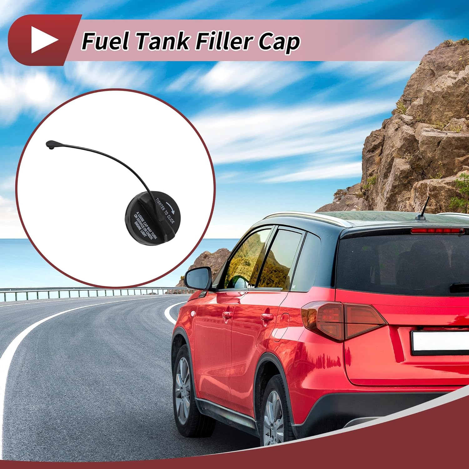 

Gas Fuel Cap for Mercedes-Benz R350 2006-2012 Fuel Tank Cap No.1664705800 Black White Yellow