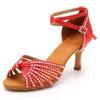 Women's Latin Dance Shoes Satin Dancing Shoes Salsa Party Ballroom Dancing Shoes High Heeled 7cm