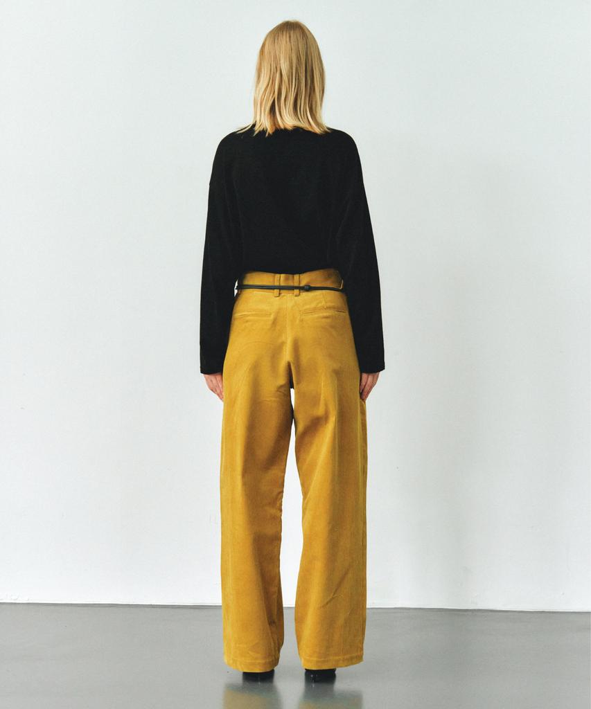 Aente Corduroy Wide Pants -Mustard