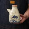 Style Creative with Bamboo Lid Ceramic Cruet Pot Spice Jar Condiment Container Seasoning Box