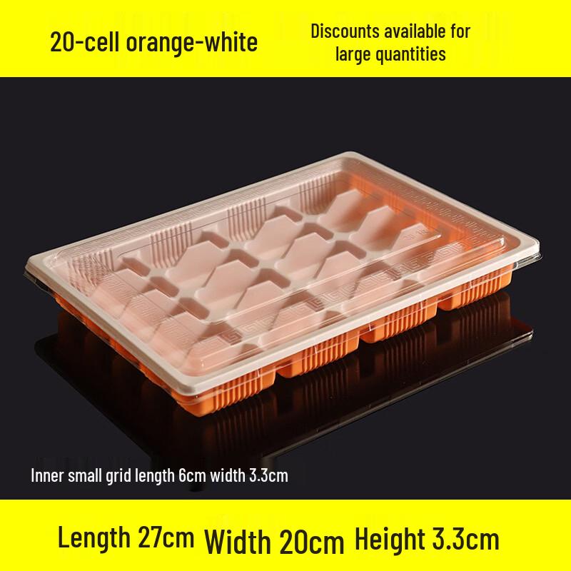 Disposable 20-Grid Dumpling Freezer Box with Lid