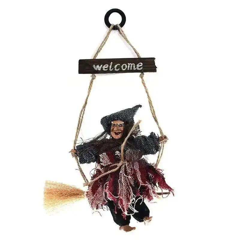 Fuuny Horror Themed Party Witch Doll Halloween Hanging Decoration Ghost Flying Witch Pendant Halloween DIY Party Decoration