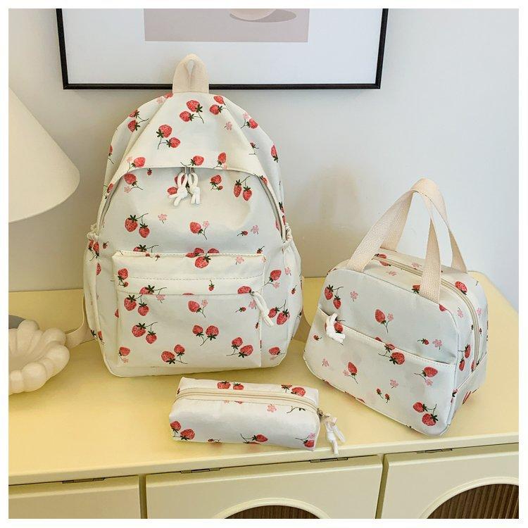 Women Fruit cherry backpack girls student schoolbag travel backpack