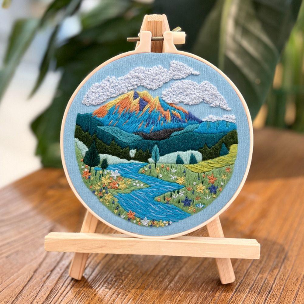Handmade Cross Stitch Set Hand-stitched Embroidery Set Nature Scenery Embroidery Kit  Beginner