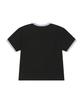 Lujeoseukeulleob Star Applique Crop Ringer T-Shirt Black