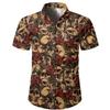 Men's Skull Shirts Casual Short Sleeve Shirt For Men Clothing 2024 Summer Men's Clothing Loose Oversized Lapel Shirt Tops Camisa