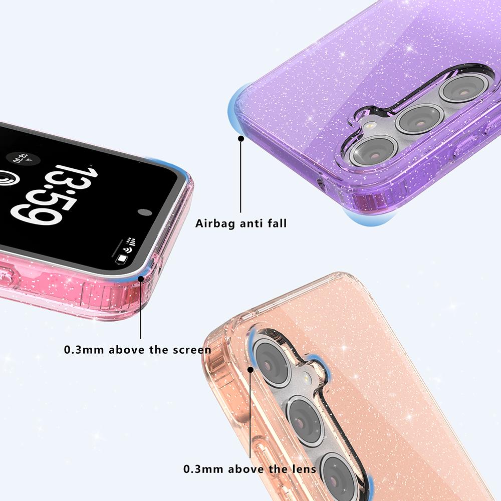 Luxury Fashion Glitter Transparent Phone Case for Samsung Galaxy A57 A37 A17 A56 A36 A16 A06 A55 A35 A25/15/05 Shockproof Cover