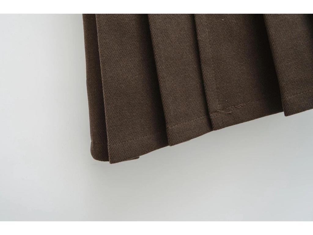 2026 New College Style Spicy Pleated High-Waisted Mini Skirt with Sexy Slit and Anti-Exposure Design