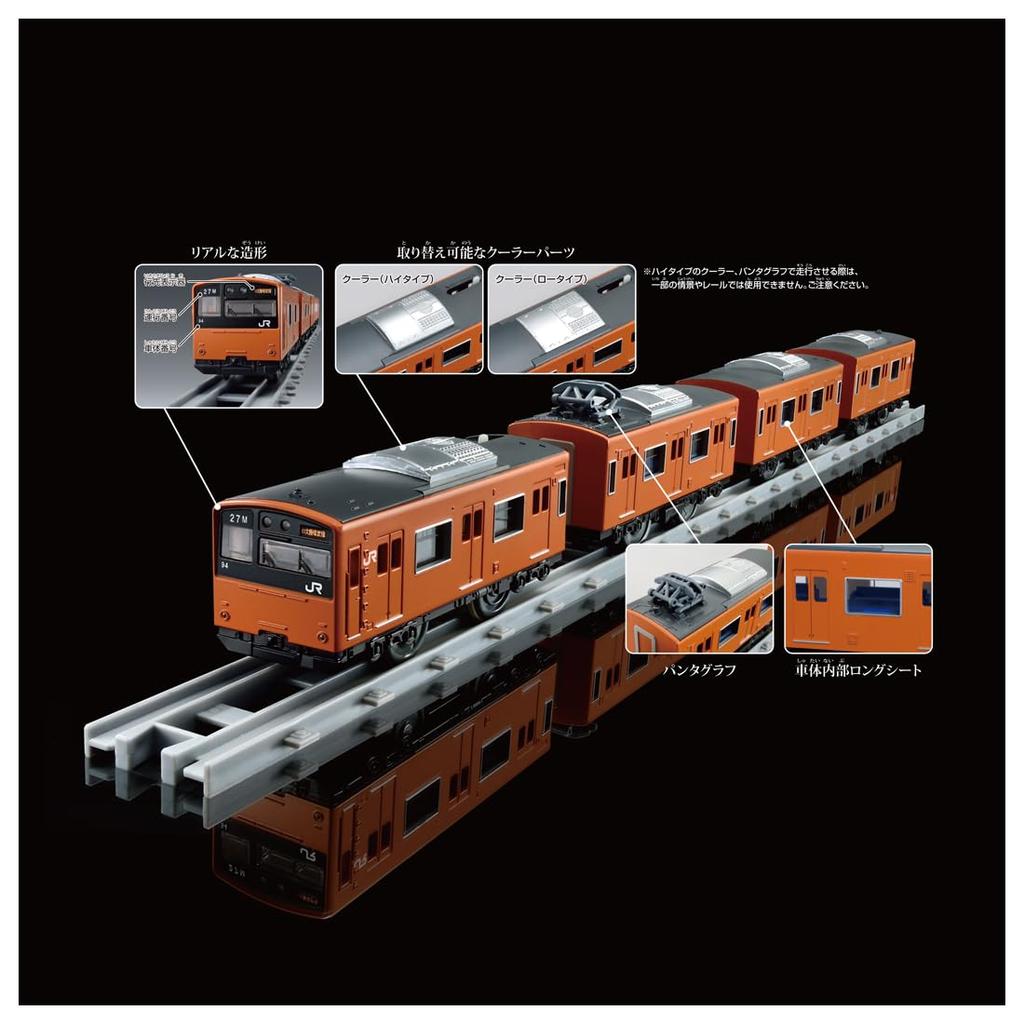 Takara Tomy Plarail Real Class 201 Series Commuter Train West (JR Japan, Orange)