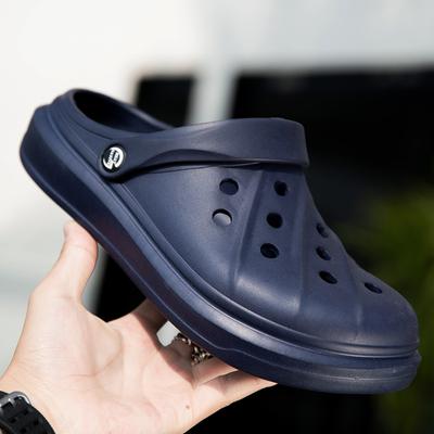 2021 Summer New Hole Shoes Men's Fashion Large Size Sandals Platform Breathable Beach Shoes Couple Cool Slippers