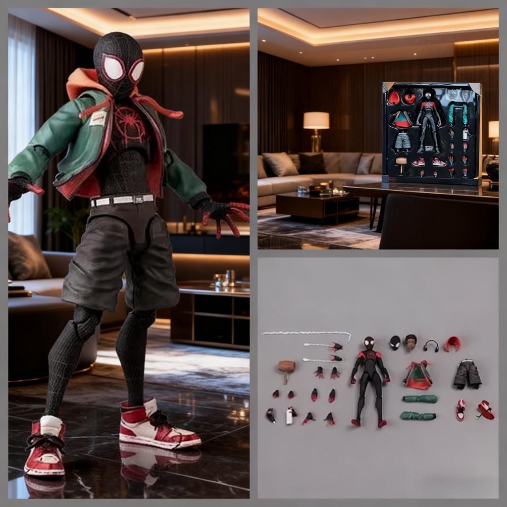 מארוול ספיידרמן אירוע דגם ספיידרמן מיילס SV SHF מוראלס פני פארקר דמויות אנימה צעצוע עם אביזרים