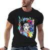 Gray Lion With Feathers And Affected Flowers Tshirt T Shirt For Unisex Unisex T Shirt Luxury Tshirt