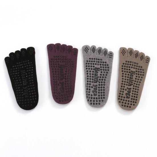 Șosete Sport din Bumbac Respirabil pentru Yoga, cu Prindere la Degete și Glezne, Cinci Degete, Ciorapi Antiderapanți