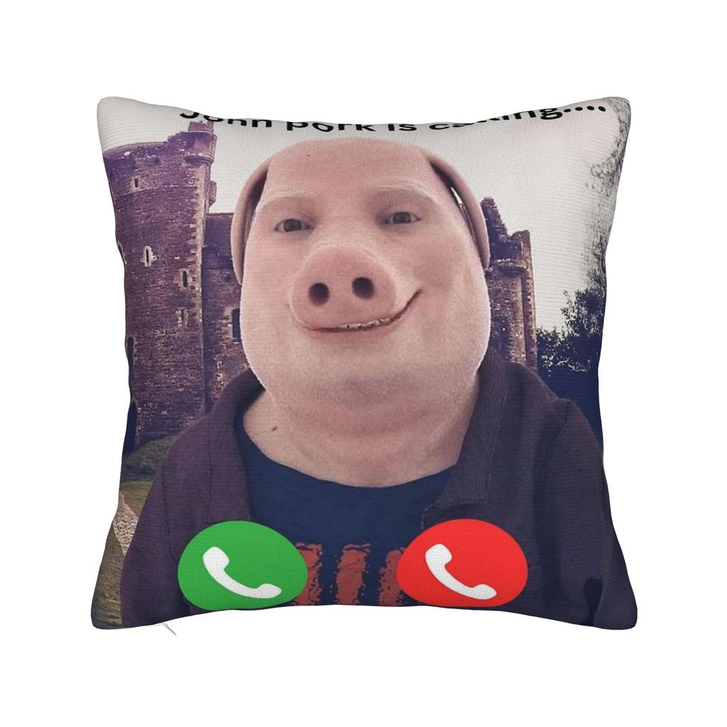 John Pork Traditional Polish Krakow Square Pillow Covers Room Funny Meme Cushion Case Cool Decor Throw Pillow Case 40*40