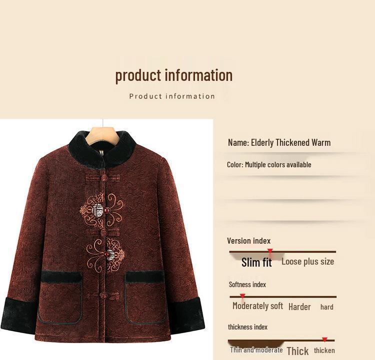 Grandma's Stylish Winter Cotton Padded Jacket - Tang Suit for Elderly Women