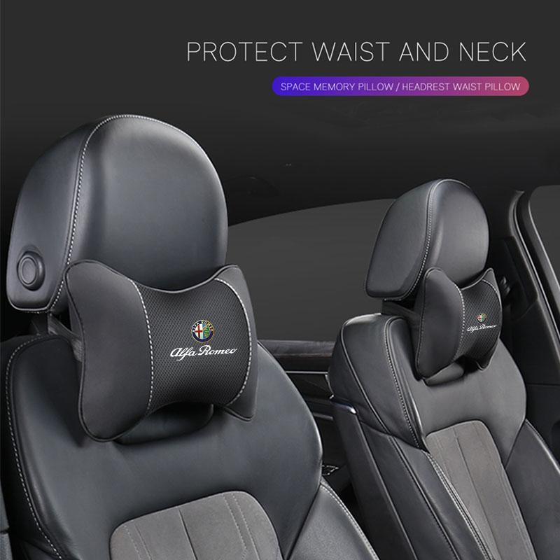 For Alfa Romeo Car Seat Headrest Neck Pillow Auto Interior Accessories For Alfa Romeo Giulietta GT 159 147 156 Mito Brera Giulia