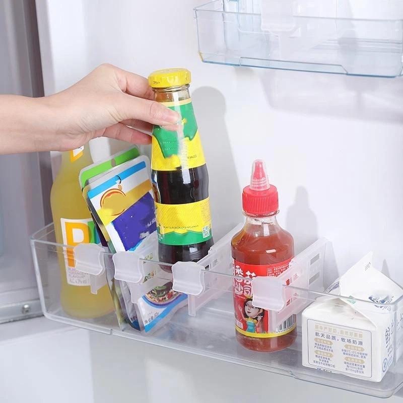 Adjustable Fridge Space Divider Expandable 0/20Pcs Beverage Jar Sauce Organizer for Kitchen Refrigerator Organization