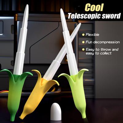 Telescopic Banana Toy Retractable Gravities Banana Longsword Stress Relief Stretchable Warrior