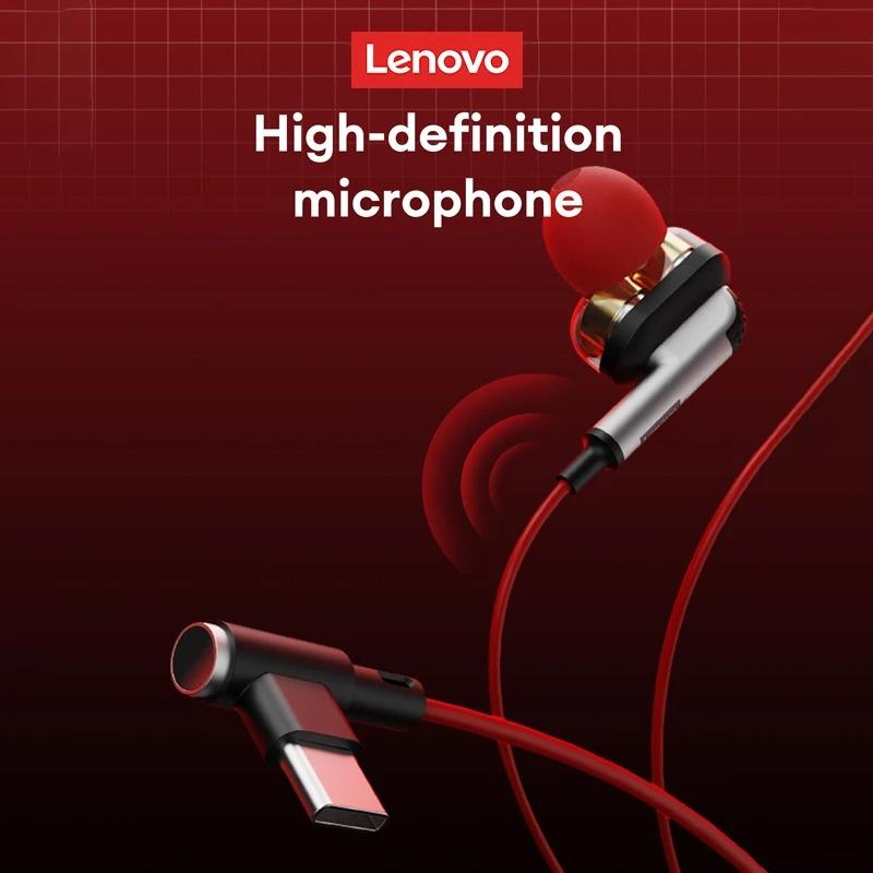 Original Lenovo YF45 Gaming Earphones Wired in Ear Headphones Type-C/3.5mm With Mic Microphone Sound Noise Isolation for PC Phone Laptop NEW