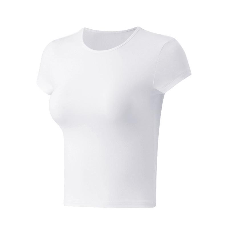 Korean Style Round Neck Short Sleeve Yoga Top - Skin-Friendly & Versatile for Spring/Summer