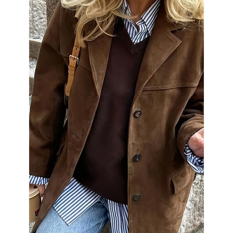 Retro Suede Women's Jacket - Cross-Border European & American Style