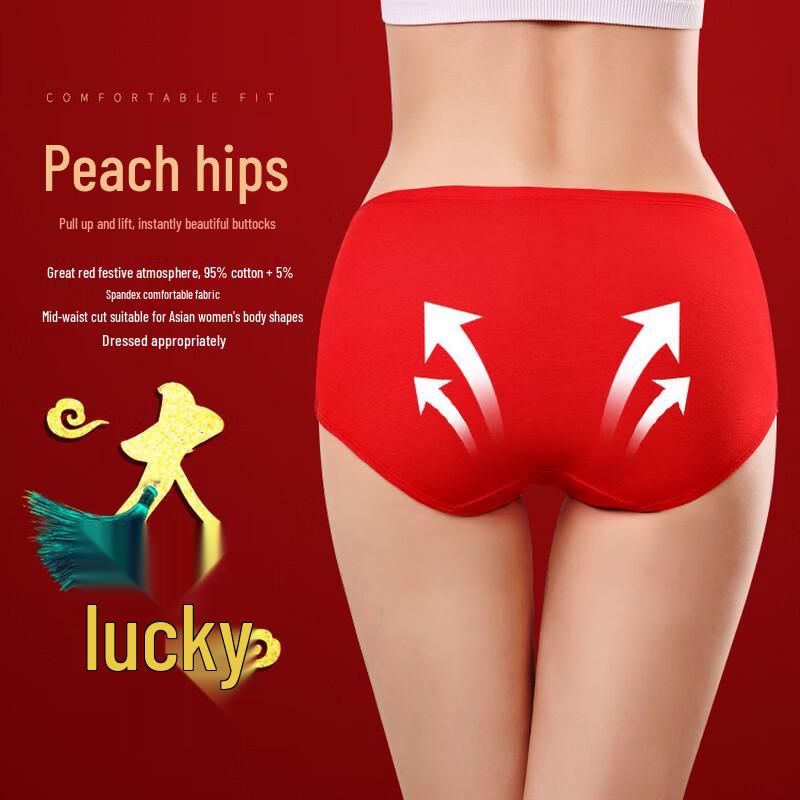 Fengxiao Women's High-Waist Pure Cotton Briefs