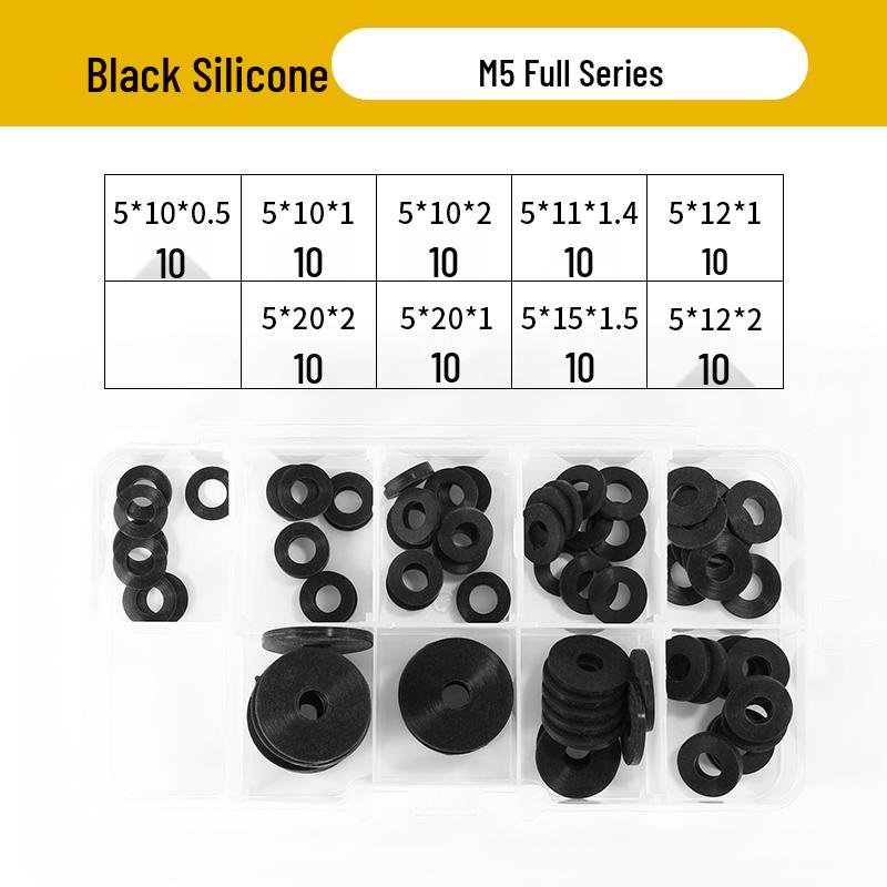 Soft Black Silicone Rubber Shock-Absorbing Waterproof Gasket Washer - High-Temperature Resistant Seal Ring.