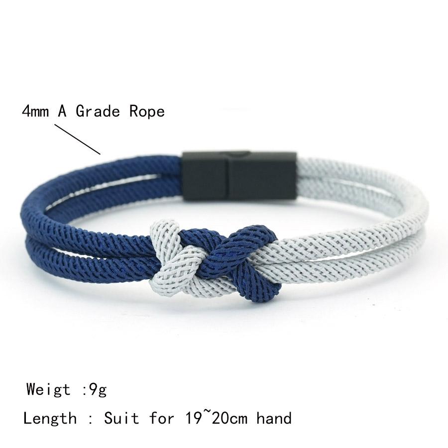 New Handmade Color Blocking Design Braided Knot Bracelet For Men A Grade 4mm Ethnic Rope Braslet Perfect Gift For Boyfriend