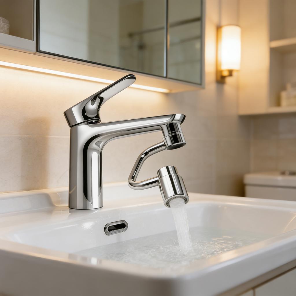 Rotatable Faucet Aerator, 1080° Swivel U Shaped Faucet Extender, Universal Sink Faucet With 2 Spray Modes For Bathroom Sink And Kitchen