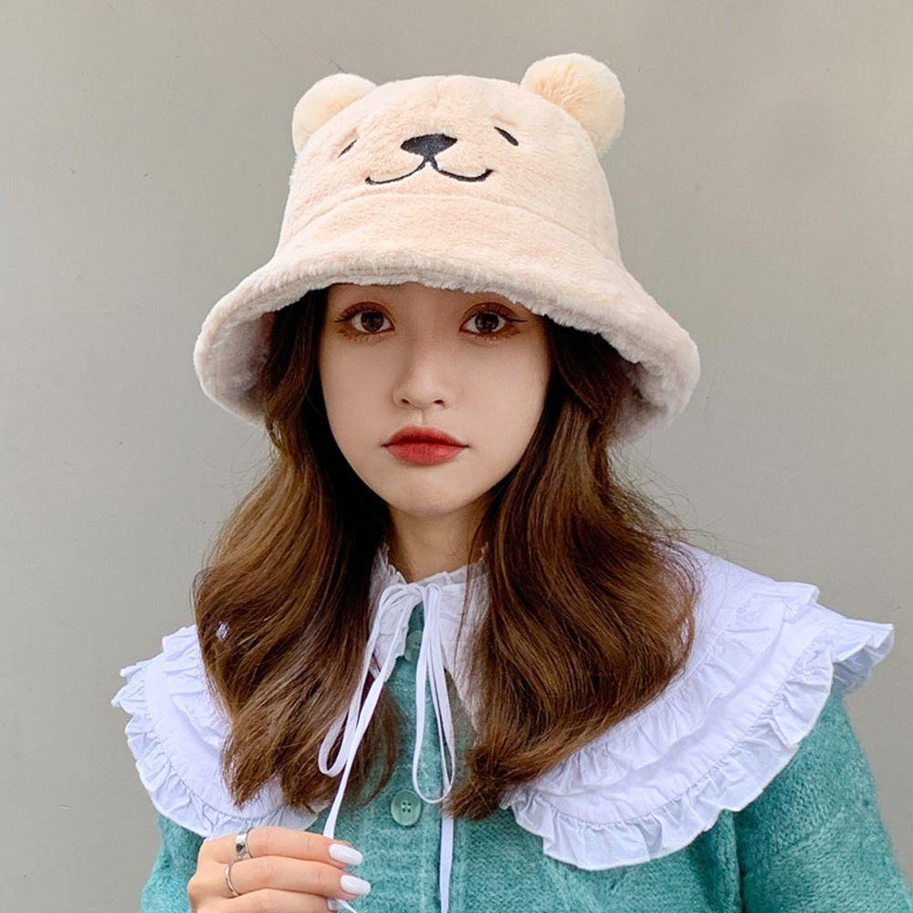 Thick Women's Fisherman Hat Warm Basin Hat Fashion Fur Bucket Hat Clothing Accessories