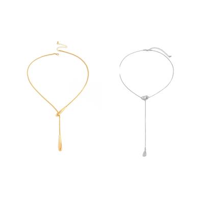 Unique Artistic Metallic Finish Snake Design Necklace Adjustable Sweater Chain for Personalized Style and Gift