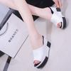 Women's Waterproof Platform Fashion Non-slip New Korean Version Slope Heel Slippers Summer Versatile Thick-soled High Heels
